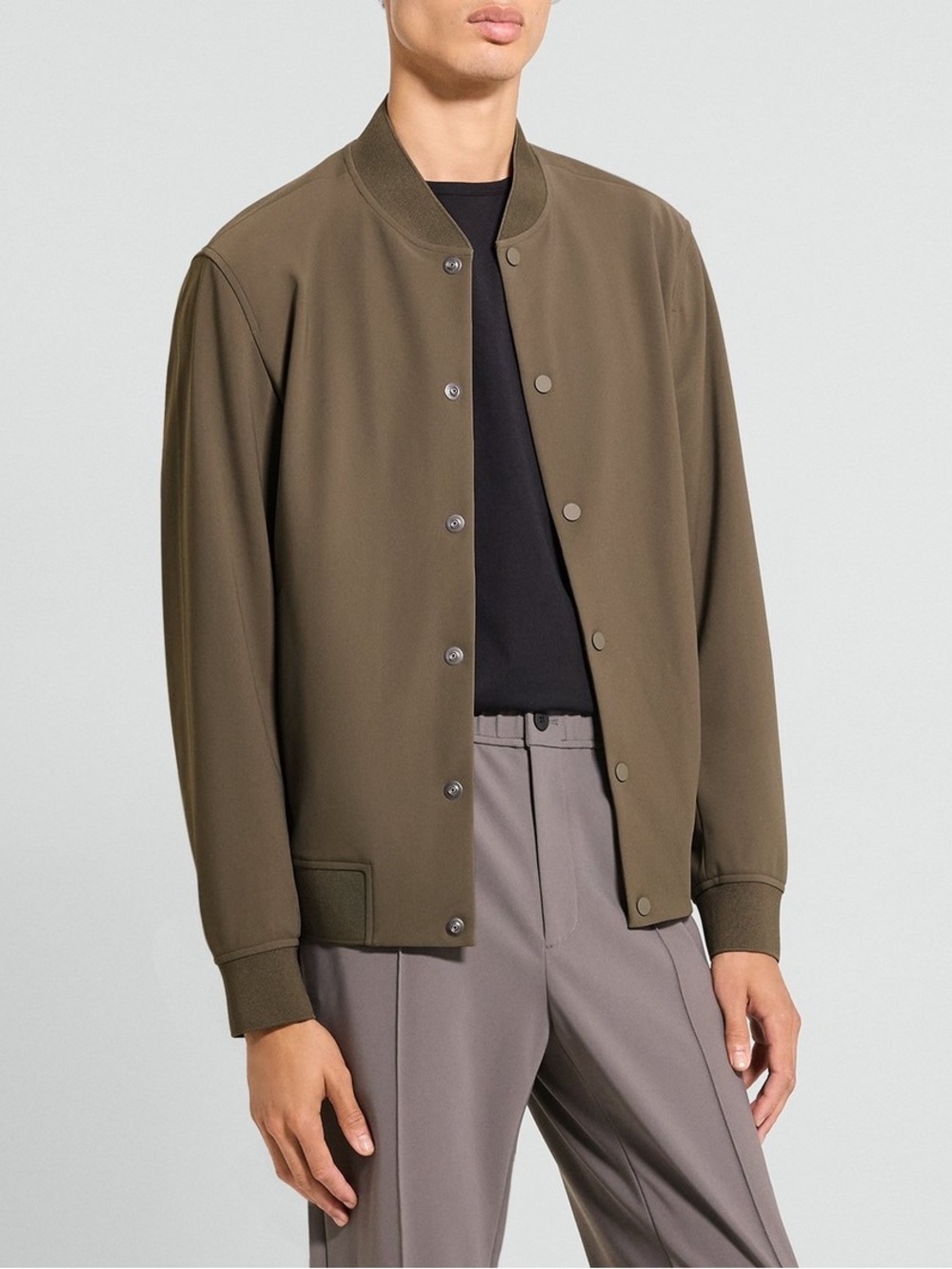 Theory Men's Olive Green Bomber Jacket